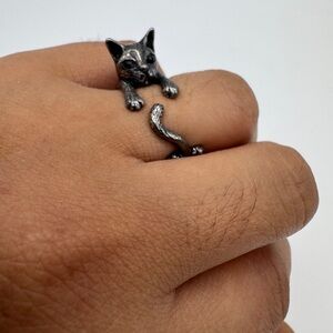 Cute high quality Silver Cat Ring expandable
